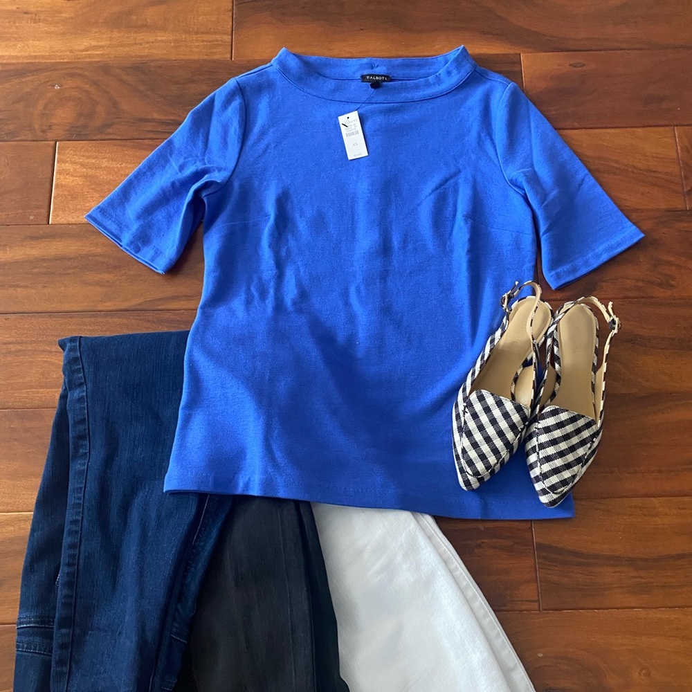 Biscyane Blue 3/4 Sleeve Shirt NWOT